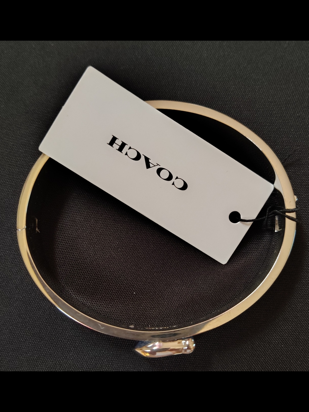 Coach Blue Glitter Bangle Bracelet with Silver Accents - Picture 4 of 4